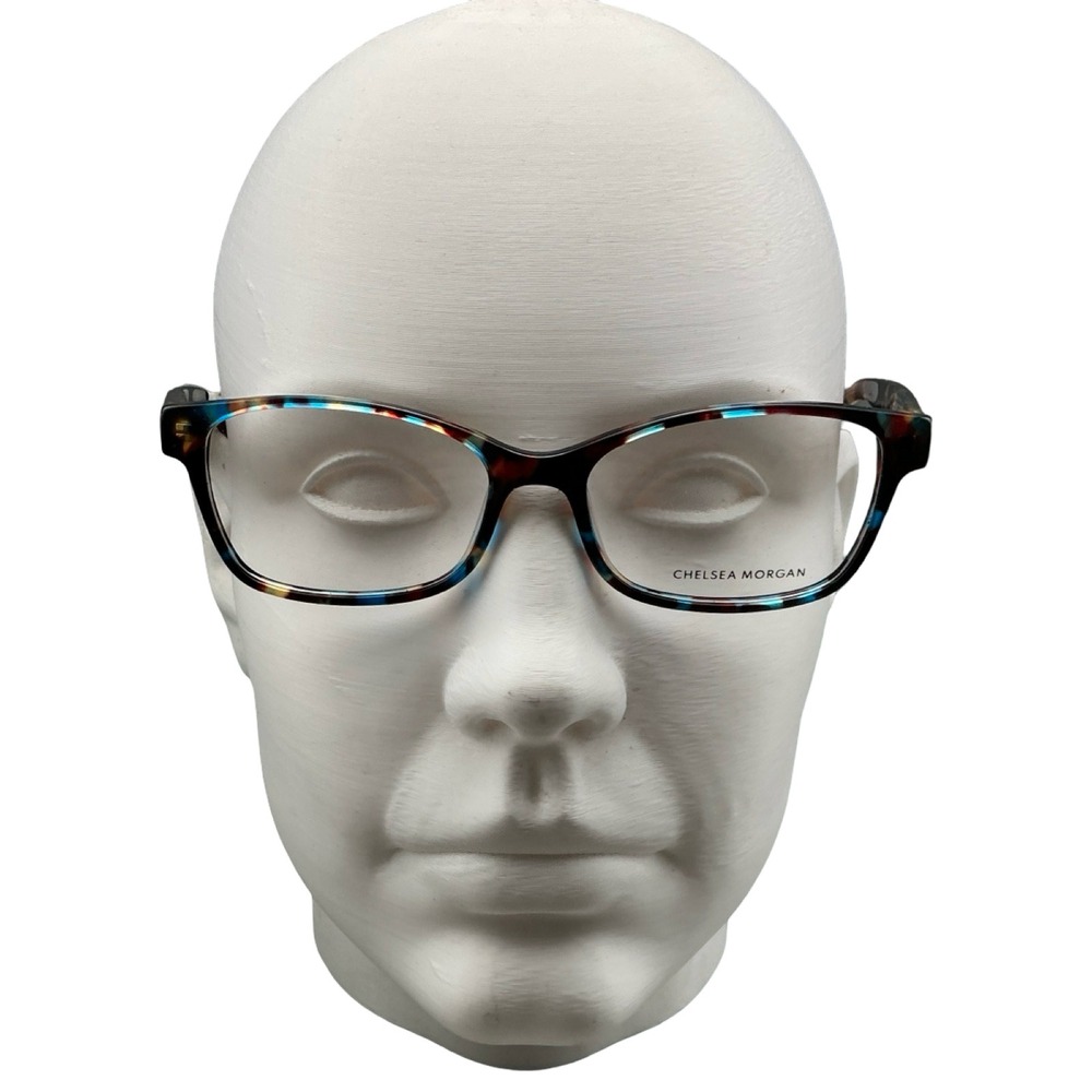 Chelsea Morgan CM 202111 Brown Blue Tortoise Rectangular Eyeglass Frames 53-135